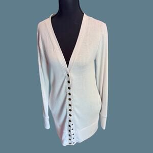 Zenana Ladies Snap Button Front V Neck Cardigan Sz Small